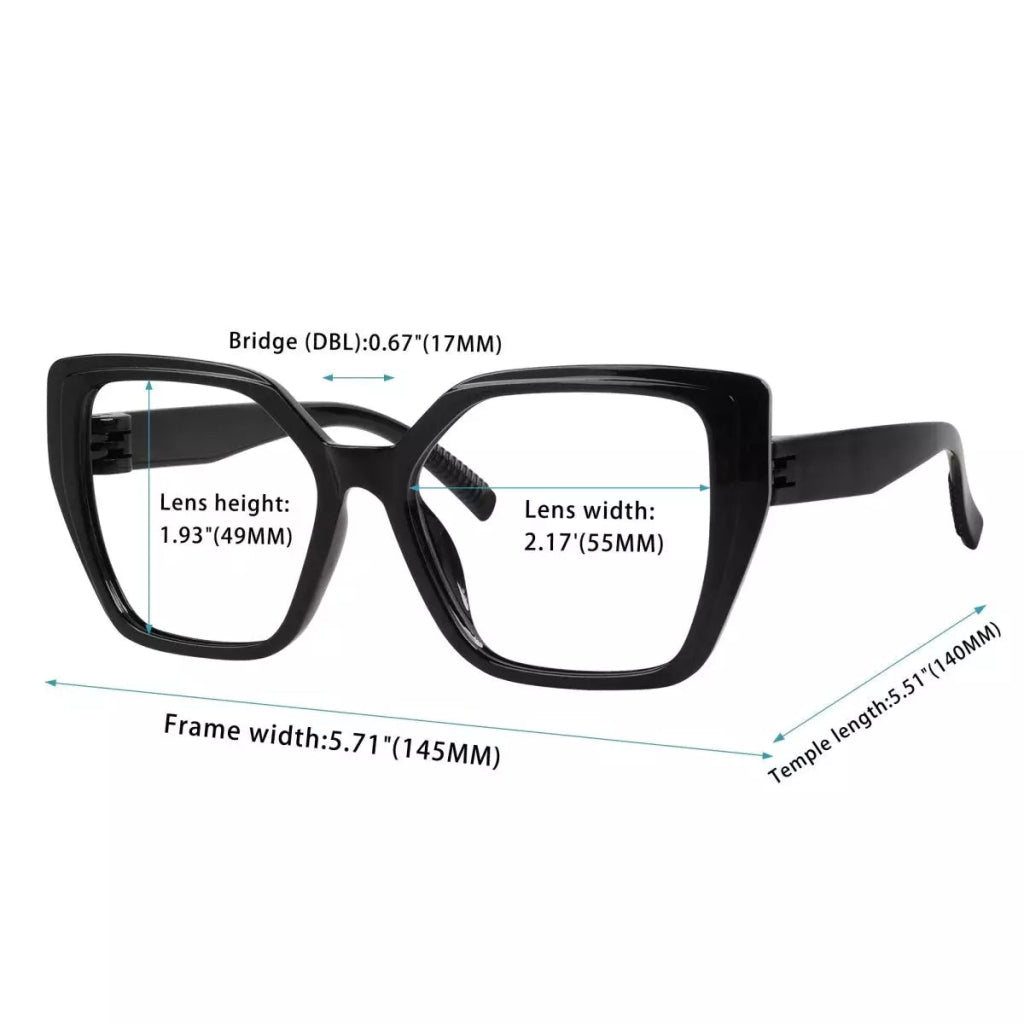 30% Blue Light Blocking Reading Glasses Oversized Screwless R2314 - B15eyekeeper.com