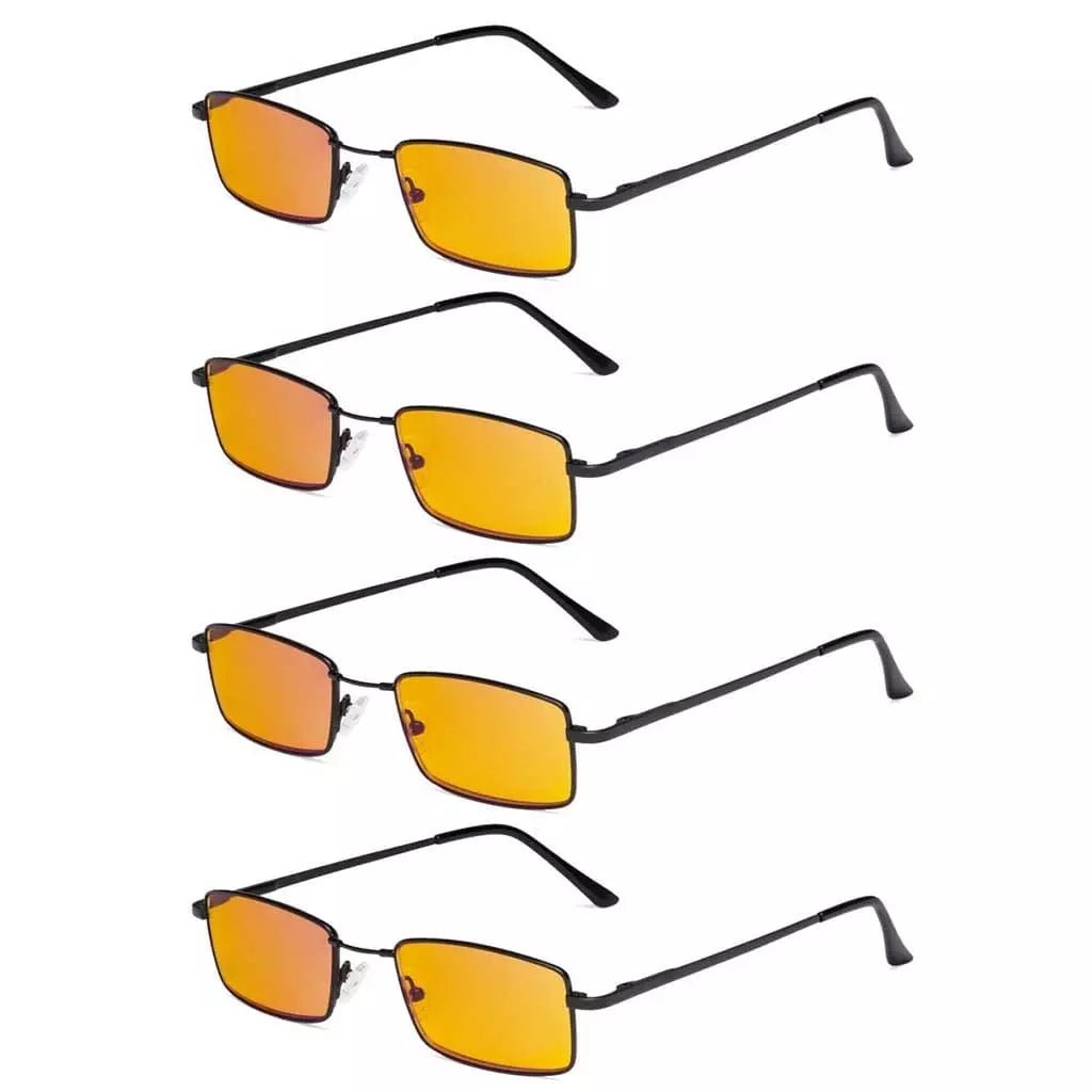 4 Pack Metal Rectangle Blue Light Blocking Readers DS1709eyekeeper.com