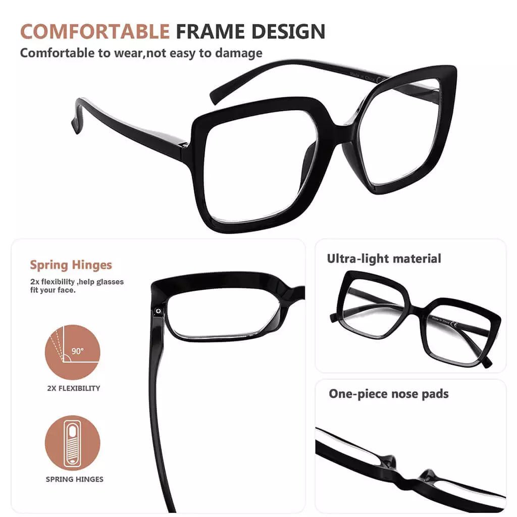 4 Pack Simple Elegant Reading Glasses Marble Square Readers R2014eyekeeper.com