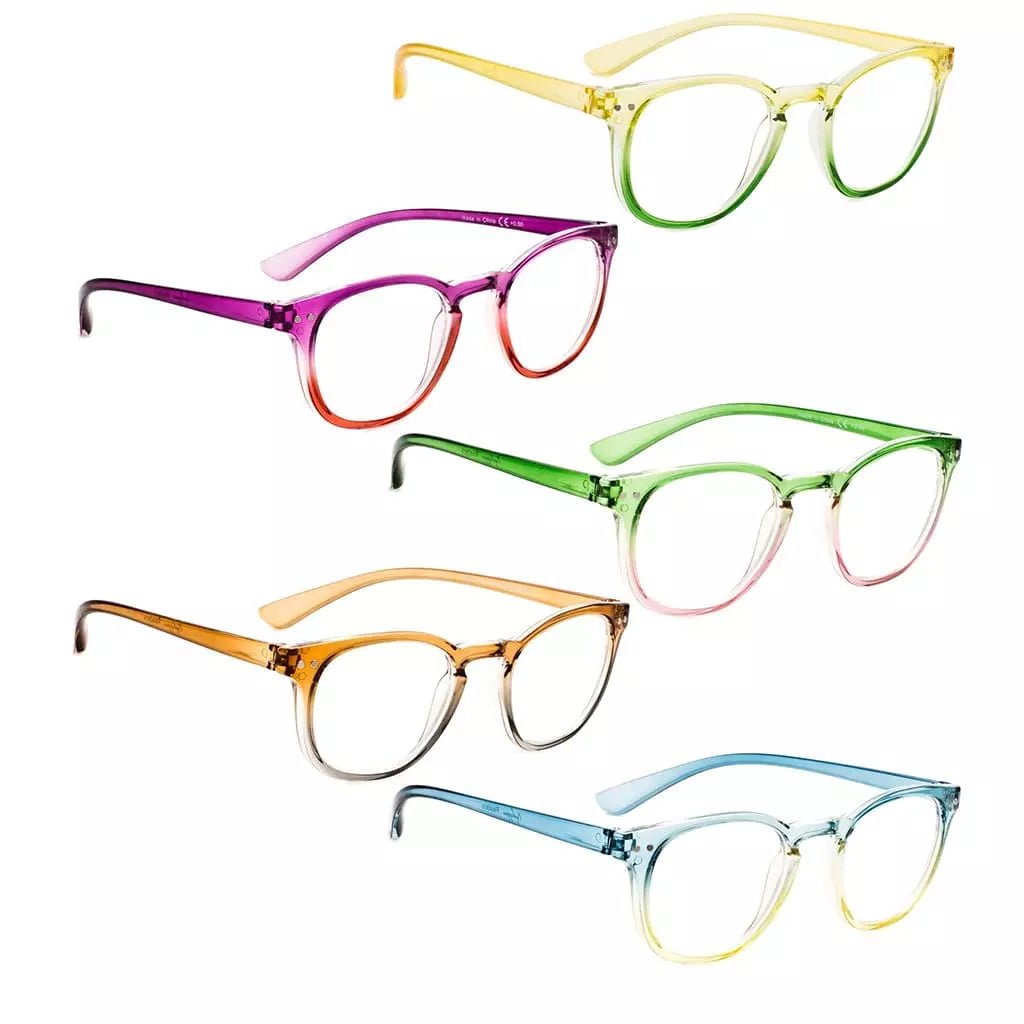 5 Pack Oval Fashion Design Reading Glasses 3 - R144eyekeeper.com