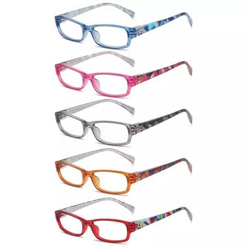 5 Pack Patterned Temples Metalless Screwless Reading Glasses NRT1803eyekeeper.com