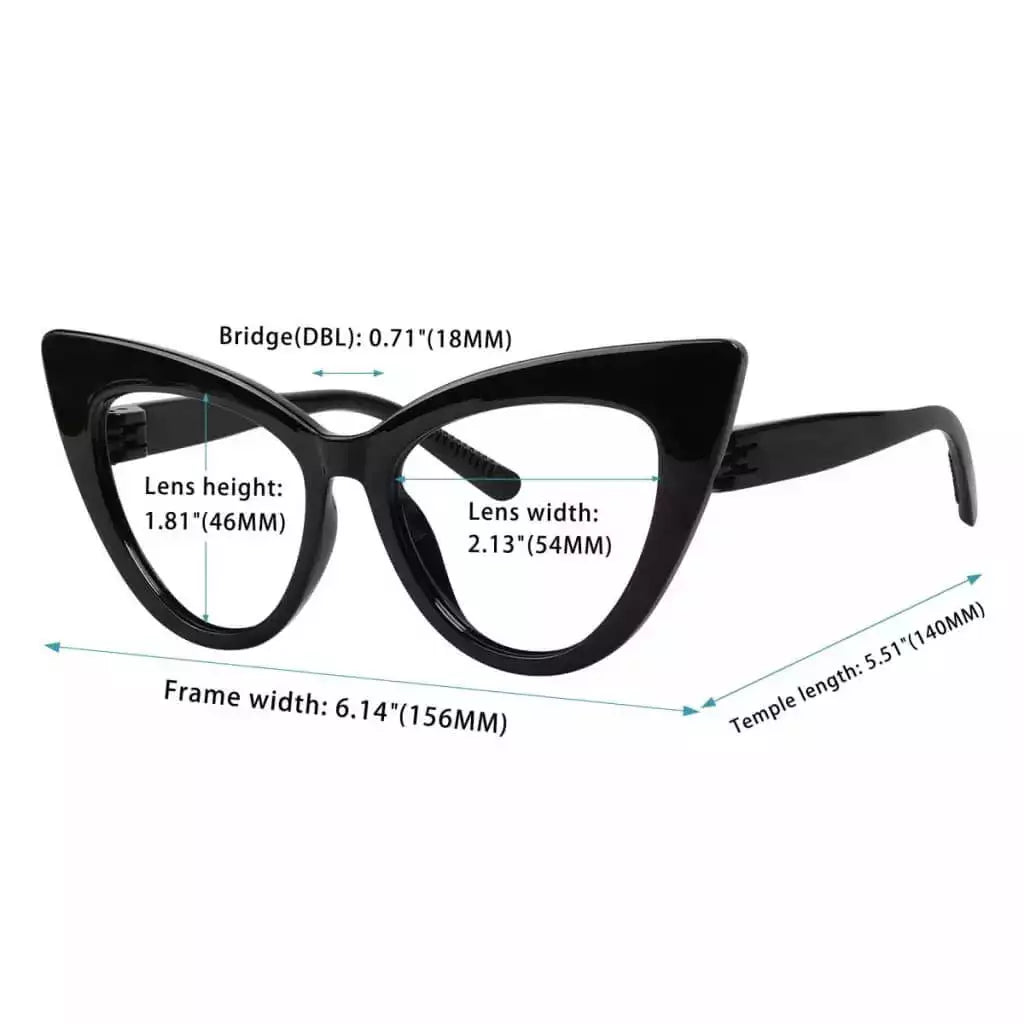 Cat - eye 30% Blue Light Blocking Reading Glasses Oversized Screwless R2318 - B15eyekeeper.com
