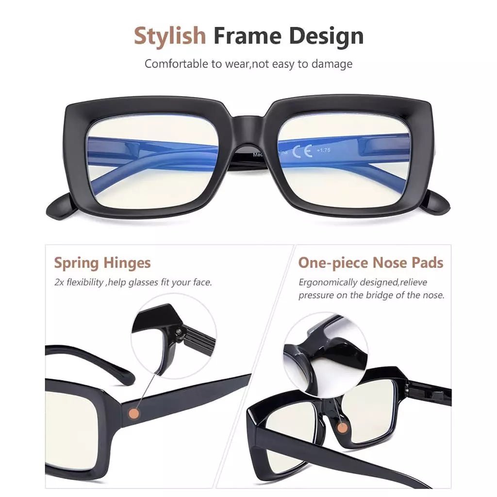 Stylish Thicker Frame Blue Light Filter Reading Glasses UVR9107eyekeeper.com