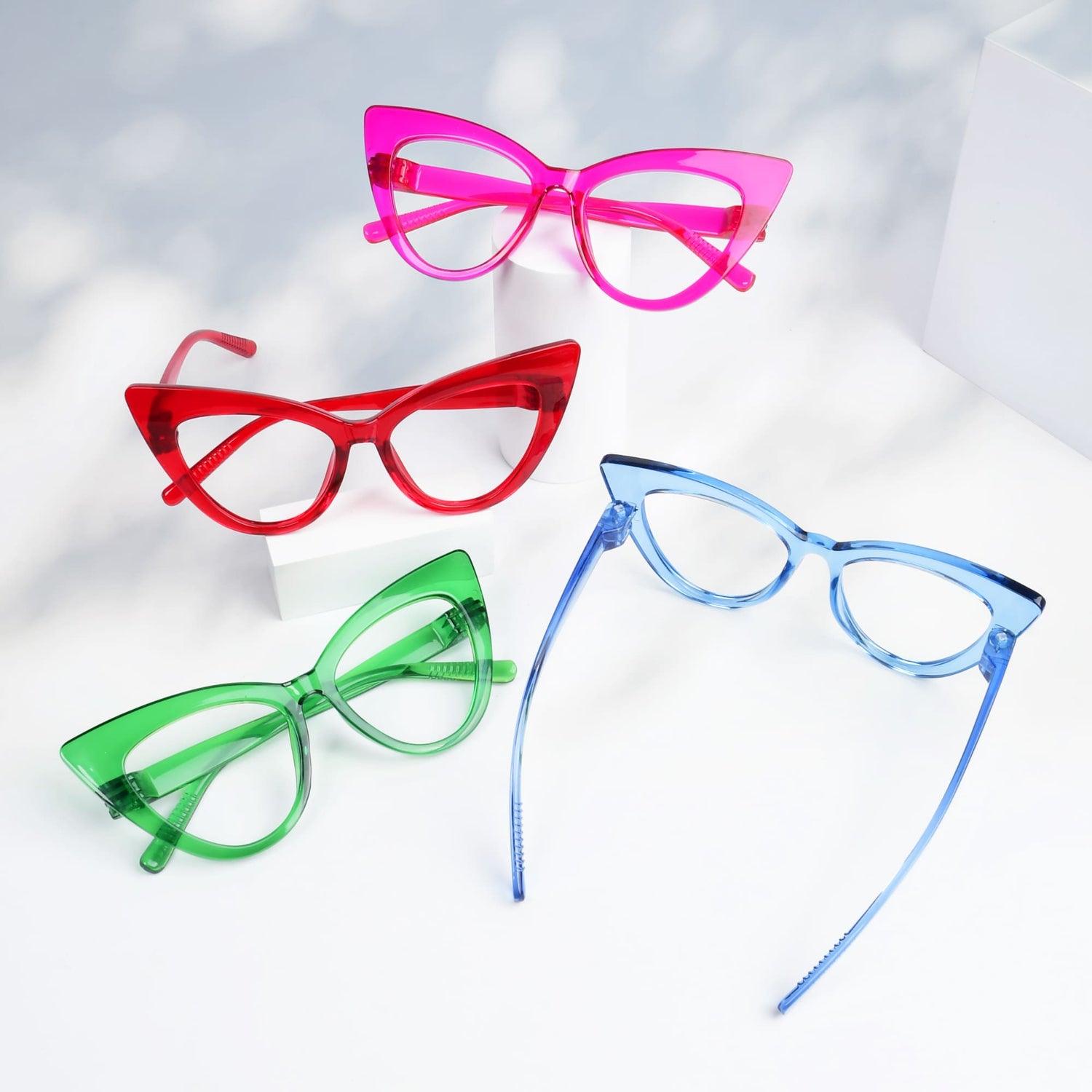 Metalless Screwless Cat Eye Readers Rx Lenses Blue Light Blocking Glasses R2318 - eyekeeper.com