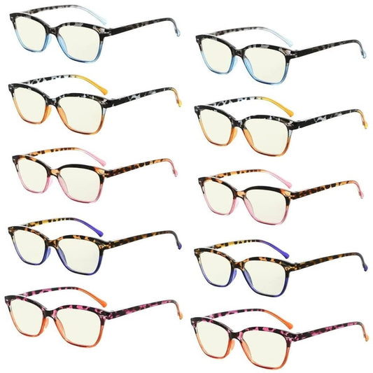 10 Pack Cat - eye Blue Light Filter Reading Glasses UVR9111eyekeeper.com