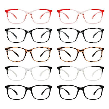 10 Pack Classic Vintage Design Rectangle Reading Glasses Readers R9113eyekeeper.com