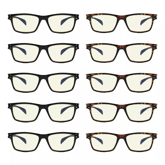 10 Pack Computer Reading Glasses Blue Light Blocking Readers CG090eyekeeper.com
