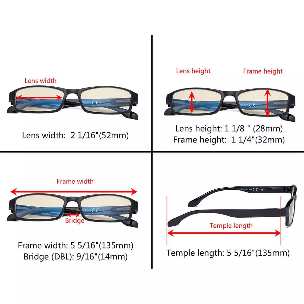 10 Pack Fashionable Blue Light Filter Reading Glasses UVR9102eyekeeper.com