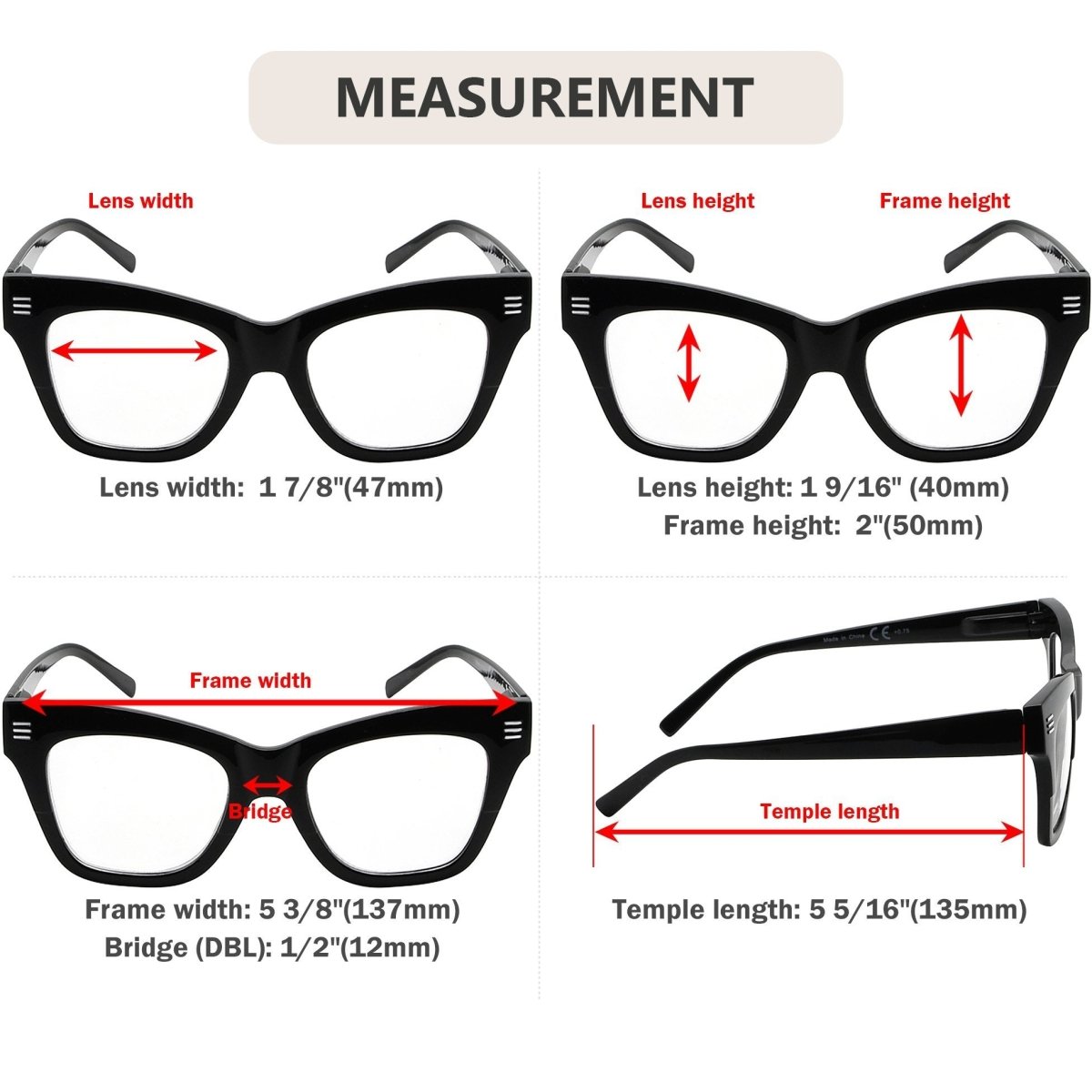 10 Pack Fashionable Cat - eye Reading Glasses R2111eyekeeper.com