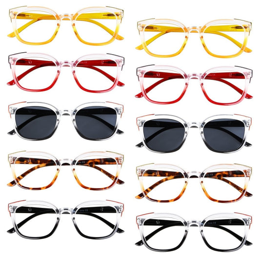 10 Pack Fashionable Reading Glasses Include Two Sunglasses R2114eyekeeper.com