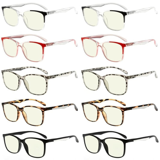 10 Pack Stylish Large Frame Blue Light Filter Reading Glasses UVR9113eyekeeper.com