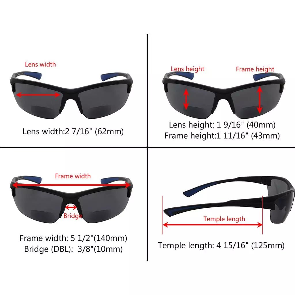 10 Pack TR90 Frame Bifocal Sunglasses Sports Sunshine Readers SG901eyekeeper.com