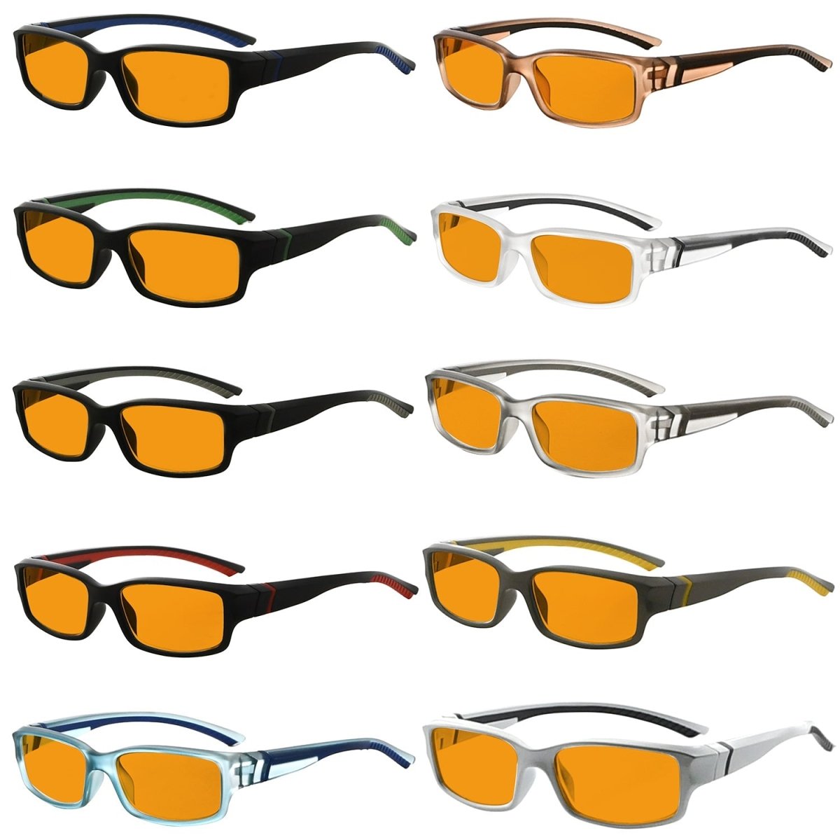 10 Pack TR90 Orange Tinted Blue Light Blocking Reading Glasses Computer Readers DSXM01eyekeeper.com