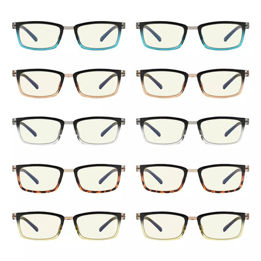 10 Pack Two Tone Blue Light Blocking Reading Glasses CG152eyekeeper.com