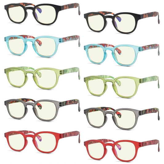 10 Pack Vintage Patterned Blue Light Filter Reading Glasses CG124Feyekeeper.com