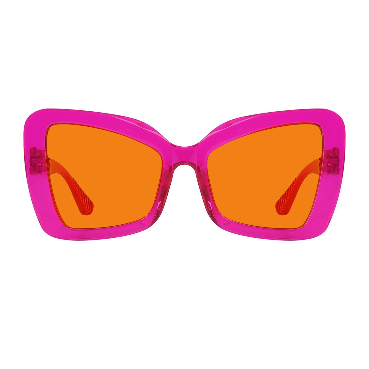 100% Blue Blocking Glasses Cat - eye Orange Lens Metalless Screwless R2315 - B98eyekeeper.com