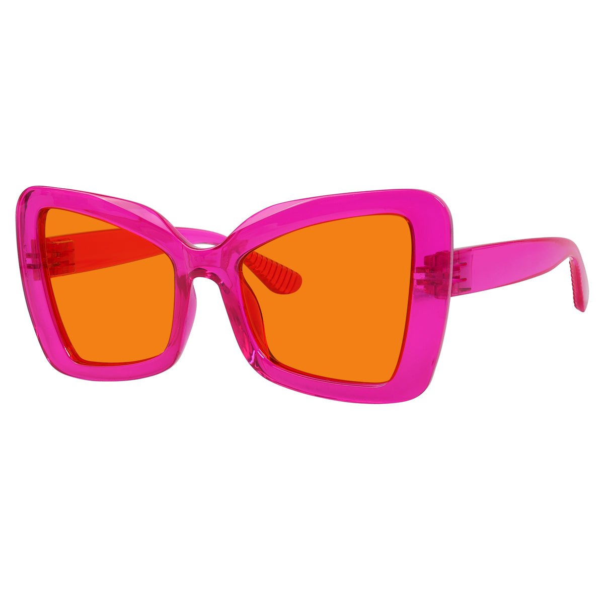 100% Blue Blocking Glasses Cat - eye Orange Lens Metalless Screwless R2315 - B98eyekeeper.com