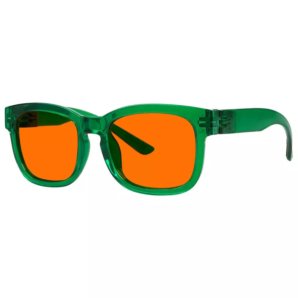 100% Blue Blocking Glasses Square Orange Lens Metalless Screwless Eyewear R033 - B98eyekeeper.com