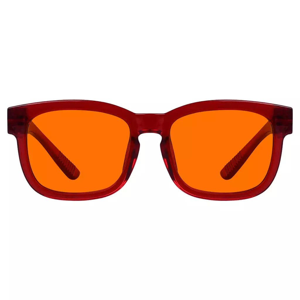 100% Blue Blocking Glasses Square Orange Lens Metalless Screwless Eyewear R033 - B98eyekeeper.com