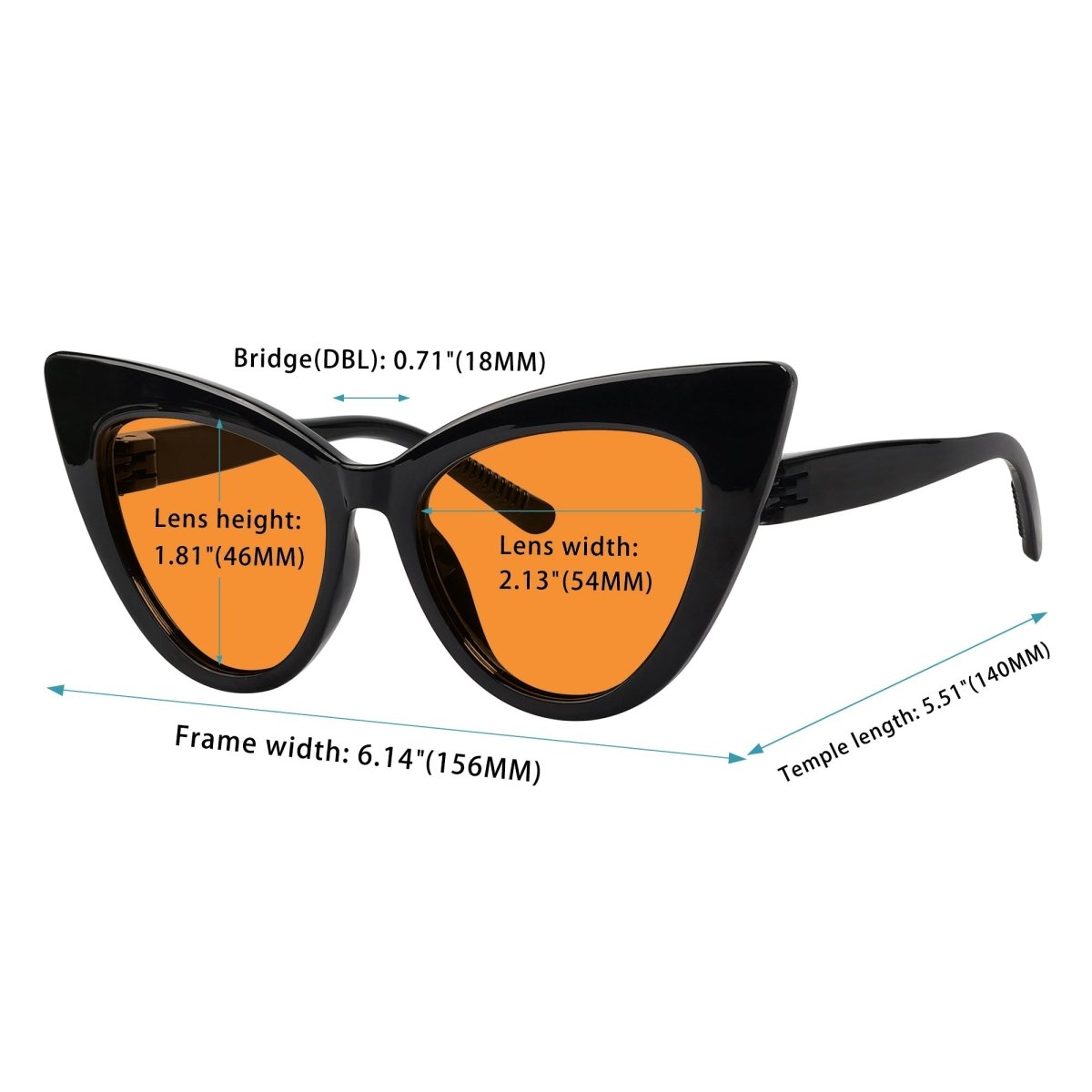 100% Blue Light Blocking Orange Cat - eye Nighttime Glasses R2318 - B98eyekeeper.com