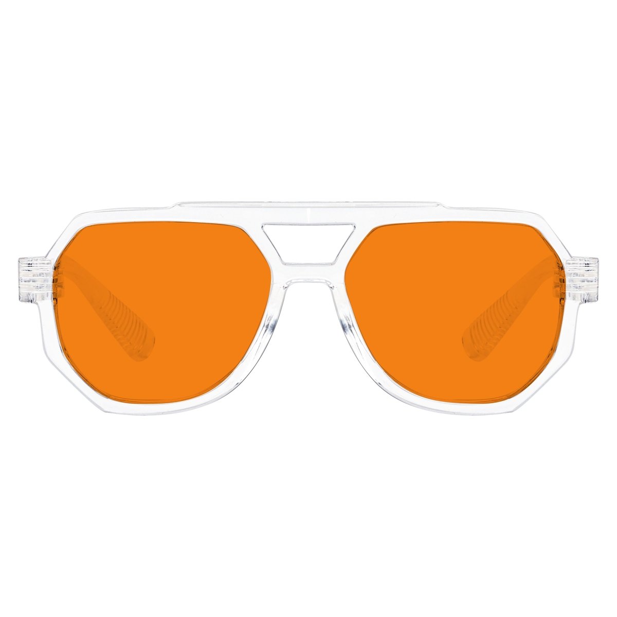 100% Blue Light Blocking Orange Metalless Pilot Glasses NR2309 - B98eyekeeper.com