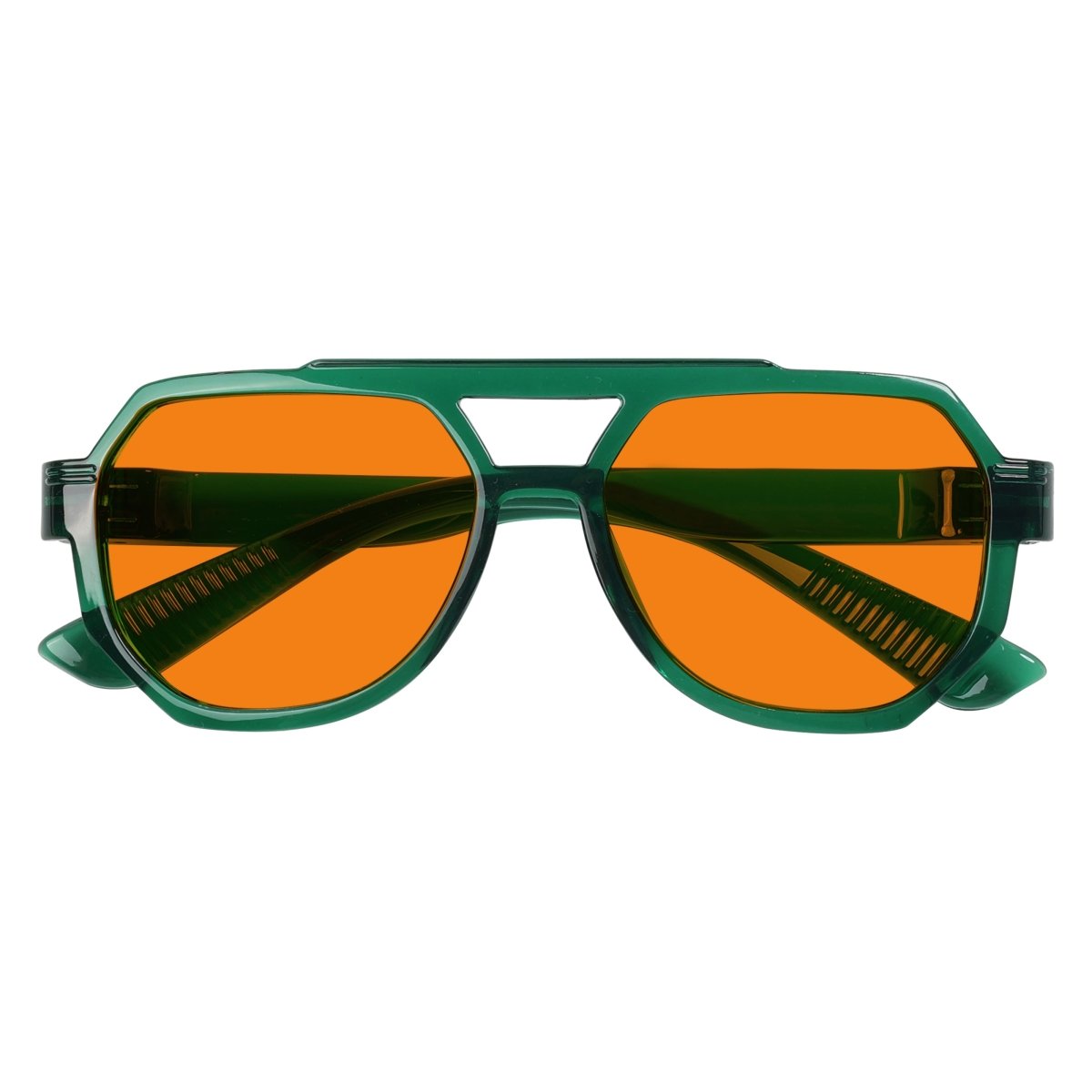 100% Blue Light Blocking Orange Metalless Pilot Glasses NR2309 - B98eyekeeper.com