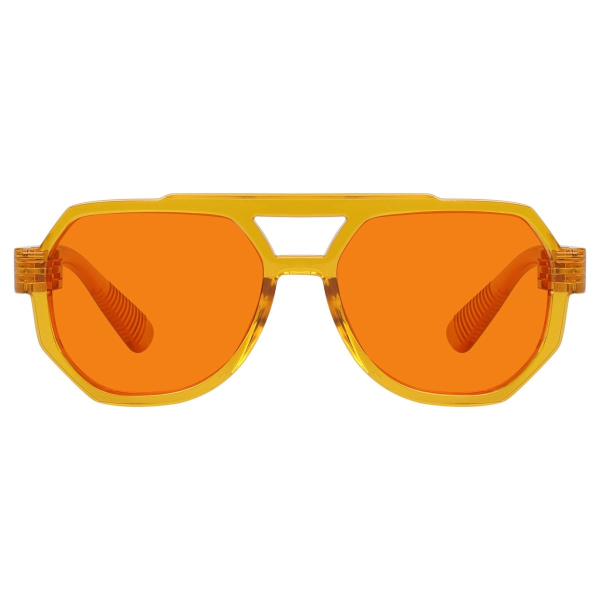 100% Blue Light Blocking Orange Metalless Pilot Glasses NR2309 - B98eyekeeper.com