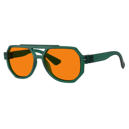 100% Blue Light Blocking Orange Metalless Pilot Glasses R2309 - B98eyekeeper.com