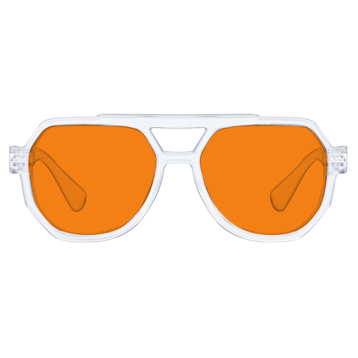 100% Blue Light Blocking Orange Metalless Pilot Glasses R2309 - B98eyekeeper.com