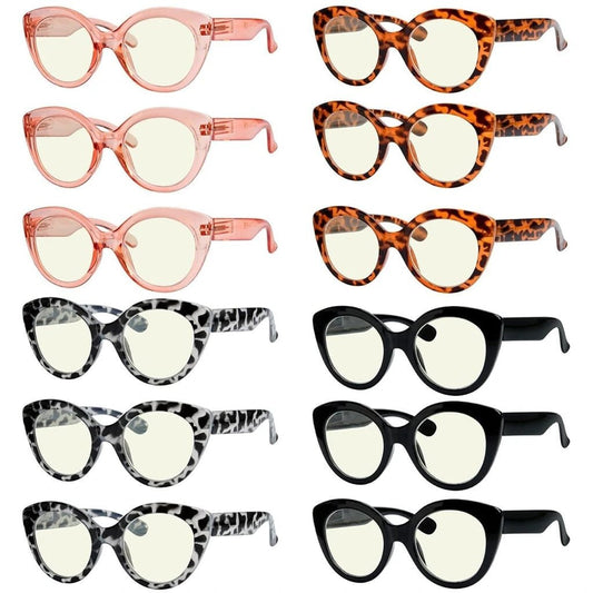 12 Pack Cat - eye Blue Light Filter Readers UVR2012eyekeeper.com