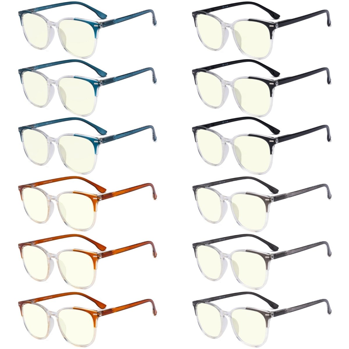 12 Pack Chic Oval Blue Light Filter Reading Glasses UVR9001Ceyekeeper.com