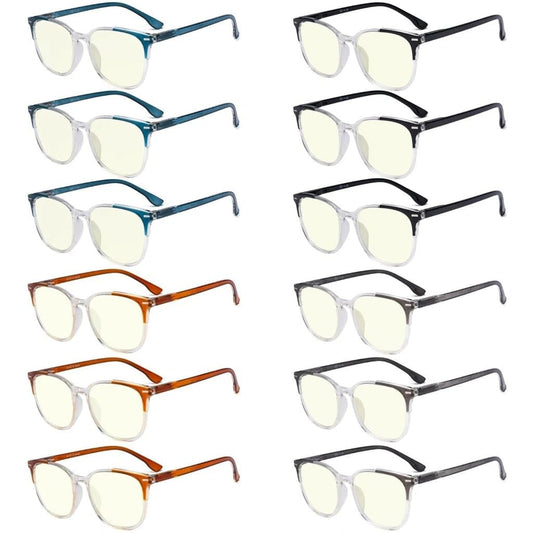 12 Pack Chic Oval Blue Light Filter Reading Glasses UVR9001Ceyekeeper.com