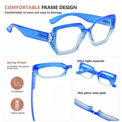 12 Pack Irregular Hexagon Design Two Tone Frame Reading Glasses R2026eyekeeper.com