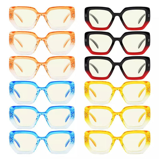 12 Pack Large Frame Blue Light Blocking Reading Glasses UVR2026eyekeeper.com