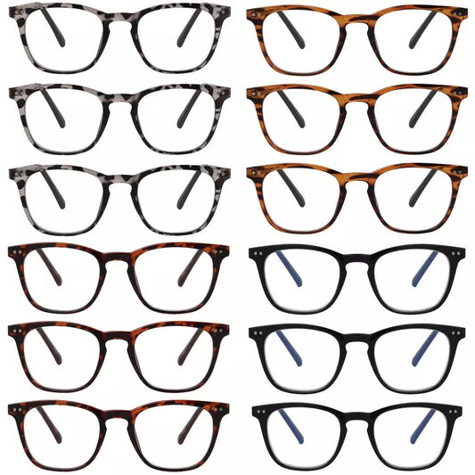 12 Pack Metal Arms Reading Glasses Classic Stylish Readers RJ003eyekeeper.com