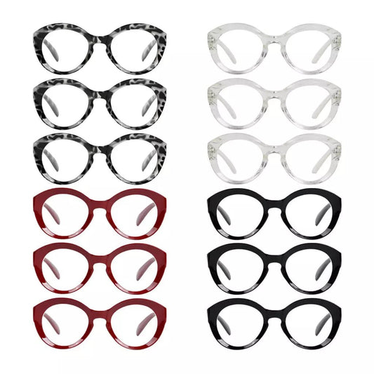 12 Pack Round Reading Glasses Stylish Readers R2004eyekeeper.com