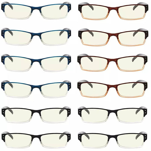 12 Pack Two Tone Blue Light Filter Reading Glasses UVR012eyekeeper.com