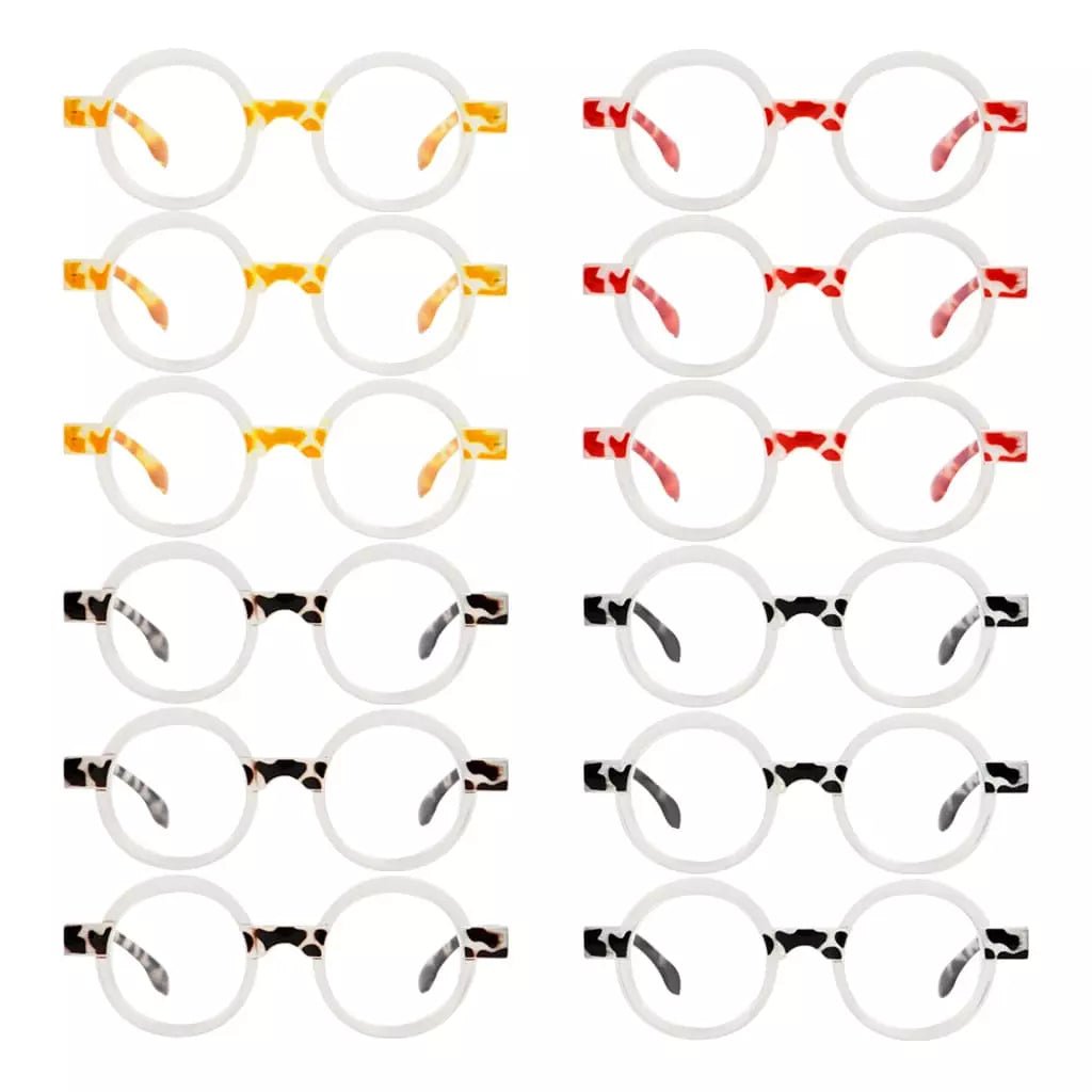 12 Pack Vintage Round Reading Glasses Small Retro Readers R2007Zeyekeeper.com