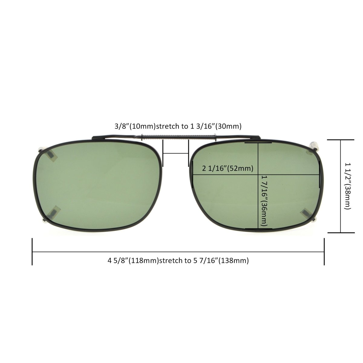 2 Pack Fashion Retro Clip on Sunglasses Polarized C86 (52MMx36MM)eyekeeper.com