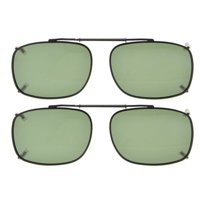 2 Pack Fashion Retro Clip on Sunglasses Polarized C86 (52MMx36MM)eyekeeper.com