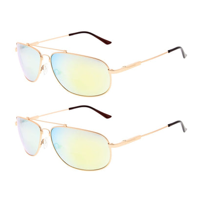 2 Pack Modern Metal Bifocal Reading Sunglasses Chic Readers SG1803eyekeeper.com