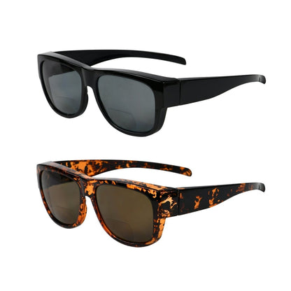 2 Pack Polarized Fitover Sunshine Readers Bifocal Sunglasses S022eyekeeper.com