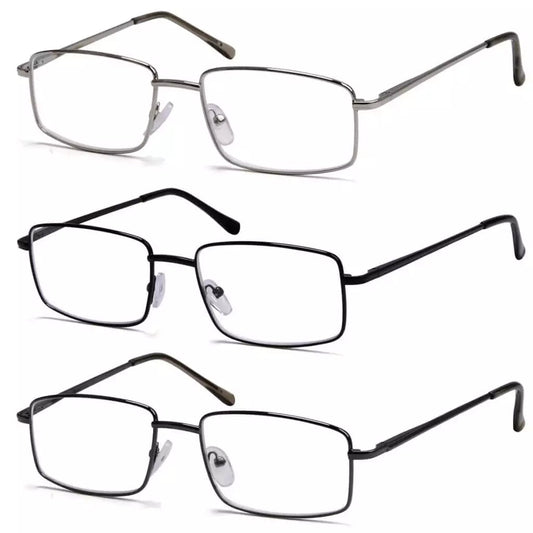3 Pack Classic Metal Frame Reading Glasses R15023eyekeeper.com