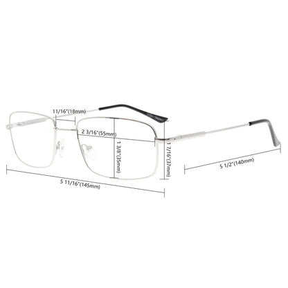 3 Pack Rectangle Reading Glasses Metal Readers R1701eyekeeper.com