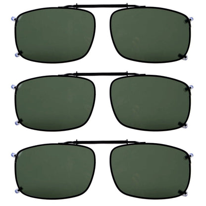3 Pack Wide Lens Clip on Polarized Sunglasses C60(58MMx38MM)eyekeeper.com