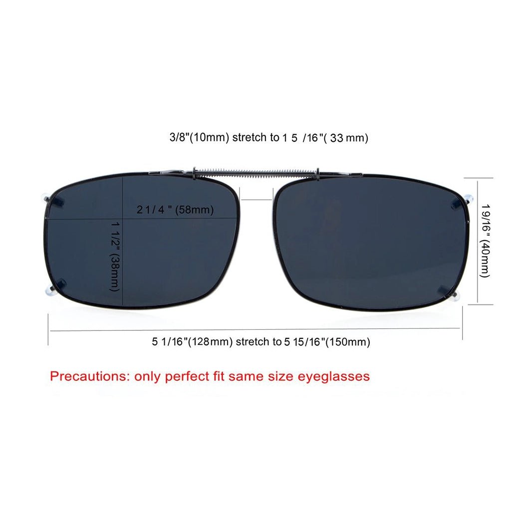 3 Pack Wide Lens Clip on Polarized Sunglasses C60(58MMx38MM)eyekeeper.com