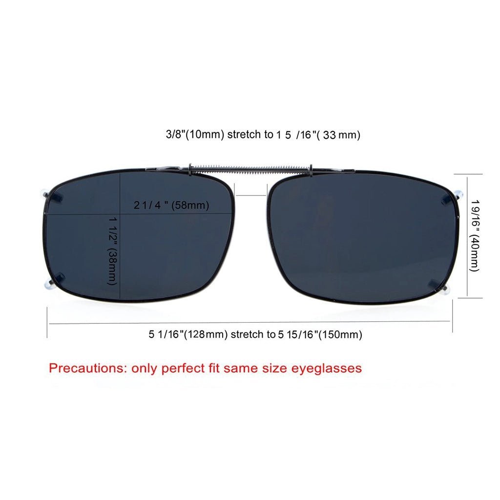 3 Pack Wide Lens Clip on Polarized Sunglasses C60(58MMx38MM)eyekeeper.com
