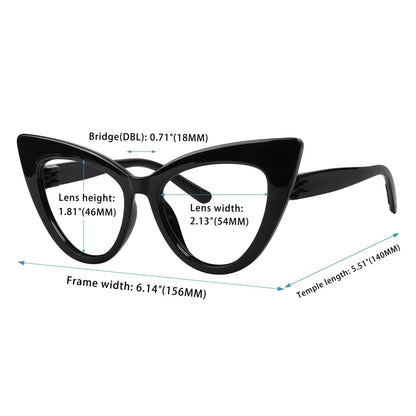 30% Blue Light Blocking Oversized Cat - eye Screwless Glasses R2318 - B15eyekeeper.com