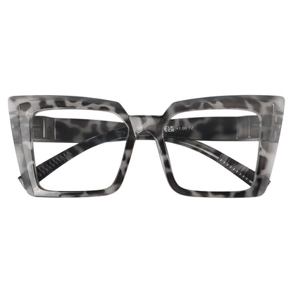 30% Blue Light Blocking Oversized Metalless Screwless Cat - eye Eyeglasses NR2141 - B15eyekeeper.com