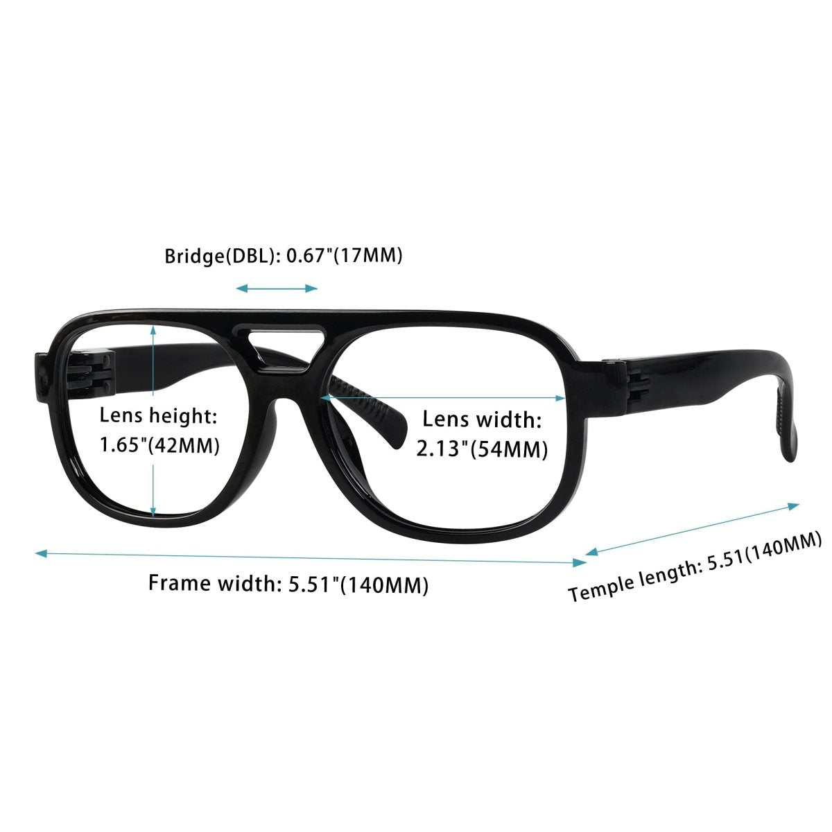 30% Blue Light Blocking Pilot Metalless Eyeglasses R2515 - B15eyekeeper.com